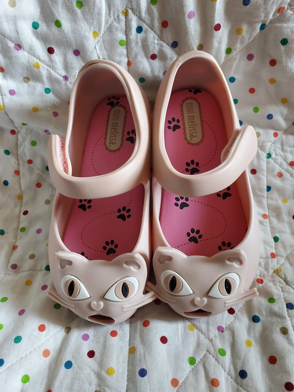 mini melissa Pink Cat Mary Jane Kids Shoes